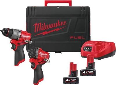Milwaukee m12 fpp2x2-402x m12 fuel powerpack | m12 fpd2, m12 fciwf12g3, 2 x m12 b4, 1 x c12c lader, 1 x hd box - 4933498741 Milwaukee m12 fpp2x2-402x m12 fuel powerpack | m12 fpd2, m12 fciwf12g3, 2 x m12 b4, 1 x c12c lader, 1 x hd box - 4933498741