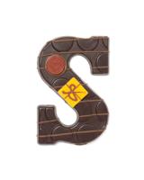 HEMA Handgedecoreerde chocoladeletter puur S 180g - thumbnail