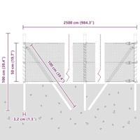 VidaXL Afrasteringspaal groen 25 x 0,5 m (13 mm gaas) staal - thumbnail