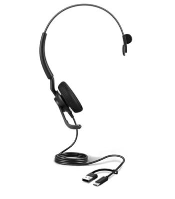 Jabra Engage 50 II On Ear headset Kabel Mono Zwart Noise Cancelling, Ruisonderdrukking (microfoon) Headset, Volumeregeling, Microfoon uitschakelbaar (mute),