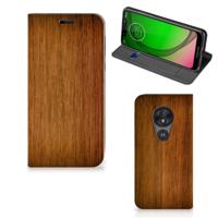 Motorola Moto G7 Play Book | Wallet Case | Donker Hout - thumbnail