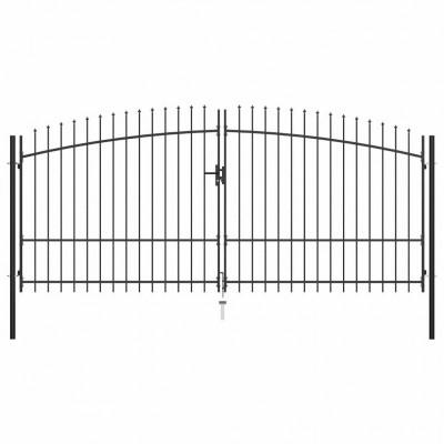 Hekpoort dubbele deur met speren bovenkant 400x225 cm