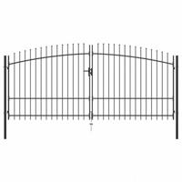 Hekpoort dubbele deur met speren bovenkant 400x225 cm - thumbnail