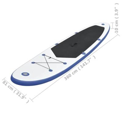 Stand Up Paddleboardset opblaasbaar blauw en wit - thumbnail