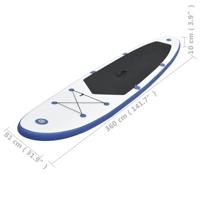 Stand Up Paddleboardset opblaasbaar blauw en wit - thumbnail