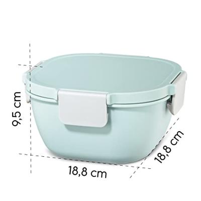 Xavax Lunchbox Groot Voor Magnetron Met Bestek 1700 Ml Pastelblauw/grijs