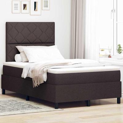 Boxspringbed met matras Donkerbruin 120 x 190 cm Stof