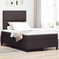 Boxspringbed met matras Donkerbruin 120 x 190 cm Stof - thumbnail