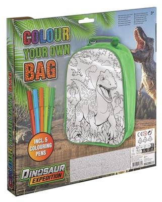 Creative Craft Group Dino kleur je eigen tas met stiften