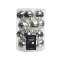 Decoris kerstballen Glas 20st zilver 6cm - thumbnail