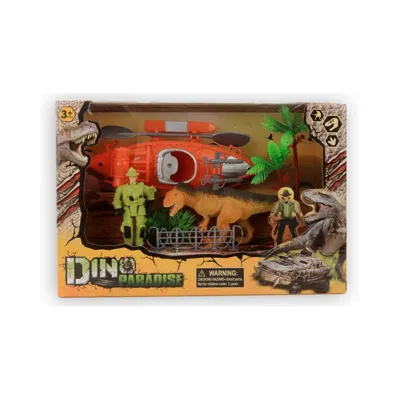 Dino speelset met kano 20cm