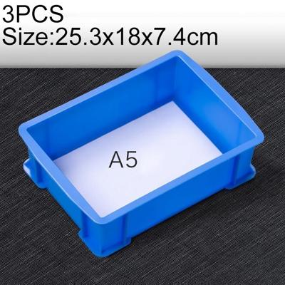 3 PC's dikke multi materiële functievak gloednieuwe plat kunststofonderdelen vak gereedschapskist grootte: 253 X 180 mm X 74mm(Blue)