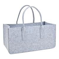 Haardhouttas van vilt lichtgrijs (B/H/D) 50x25x25cm - thumbnail