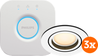 Philips Hue Milliskin White Ambiance Rond Wit 3-pack + bridge - thumbnail