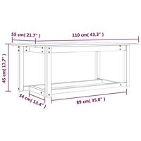 Salontafel 110x55x45 cm massief grenenhout grijs - thumbnail