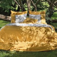 Dommelin Dommelin Dekbedovertrek Bari Percal 200TC Ecru-Ambergeel 140x200/220 cm - thumbnail