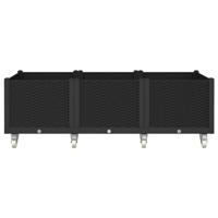 Plantenbak met wielen 150x80x54 cm polypropeen zwart - thumbnail