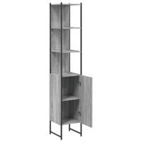 Badkamerkast 33x33x185,5 cm bewerkt hout grijs sonoma eiken - thumbnail