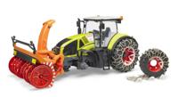 Bruder Claas Axion 950 met sneeuwkettingen en sneeuwblazer 1:16 - thumbnail