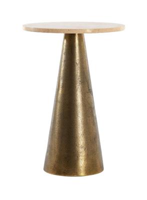 Light & Living Bijzettafel 'Ynez' Travertin, 36cm, kleur Antiek Brons Light & Living Bijzettafel 'Ynez' Travertin, 36cm, kleur Antiek Brons