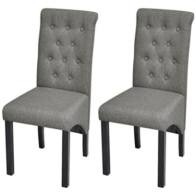VidaXL Eetkamerstoelen 2 st stof lichtgrijs