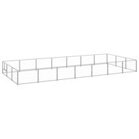 Hondenkennel 21 m² staal zilverkleurig - thumbnail