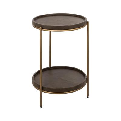 Richmond Ronde Bijzettafel 'Zillon' Leder, 45cm