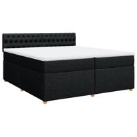Boxspring met matras stof zwart 90x190 cm - thumbnail