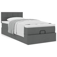 Ottoman bed met matras 80x200cm stof donkergrijs - thumbnail
