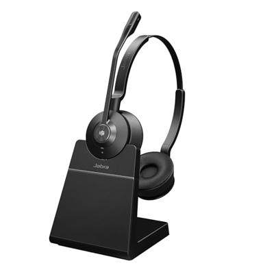 Jabra Engage 55 draadloze stereo headset met Link 400 USB-A DECT adapter - noise cancelling microfoon, groot bereik en oplaadstandaard - MS Teams gecertificeerd, werkt alle andere platformen - zwart