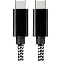 RENKFORCE USB 2.0 USB-C male kabel, USB-C mannelijk, 3,00 m, zwart/wit - thumbnail