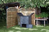 Garantia compostbak Thermo-Wood 600L bruin-zwart met beluchtingsplaat - thumbnail