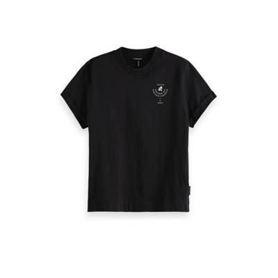 Relaxed fit tee with core graphic black