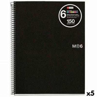 Boek over Ringen Miquelrius Zwart A5 150 Lakens (5 Stuks)