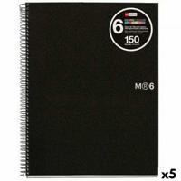 Boek over Ringen Miquelrius Zwart A5 150 Lakens (5 Stuks) - thumbnail