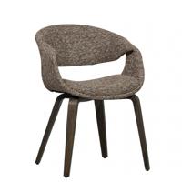 WOOOD Eetkamerstoel 'Yossi' Geweven stof, kleur Bruin - thumbnail