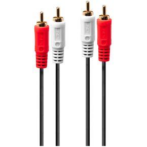 LINDY 35666 Cinch Audio Aansluitkabel [2x Cinch-stekker - 2x Cinch-stekker] 20.00 m Zwart
