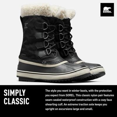 Sorel Winter Carnival Wp Dames Sneeuwlaars Black, Stone 8,5