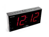 Digitale Wekkerradio - Dual Alarmklok met FM Radio - Groot Rood Display - Dimbaar - Zwart (HCG007) - thumbnail