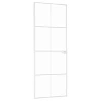 VidaXL Binnendeur 76x201,5 cm gehard glas en aluminium smal wit - thumbnail