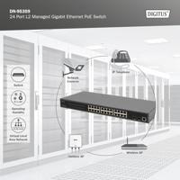 Digitus DN-95359 19 netwerk switch RJ45/SFP 24 + 2 poorten 10 / 100 / 1000 MBit/s PoE-functie - thumbnail