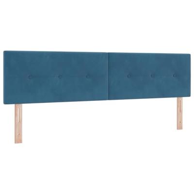 LED Hoofdbord met LED-striplichten Blauw 180 cm Polyester