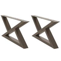 Salontafelpoten 2 st 70x(30-31,3) cm staal naturel - thumbnail