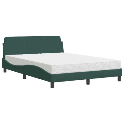 Bed met matras "Dover" fluweel donkergroen 140x200 cm