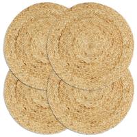 VidaXL Placemats 4 st rond 38 cm jute natuurlijk - thumbnail