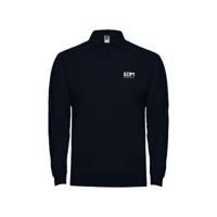 Heren polo met lange mouwen EDM Zwart Maat M - thumbnail