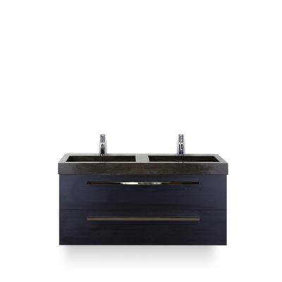 Seville Badmeubelset 120 cm - 2 laden Black Oak - Wastafel Lucca Dubbel