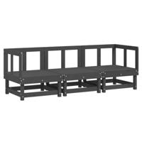 3-delige Loungeset massief grenenhout grijs - thumbnail