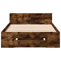 Bedframe met lade bewerkt hout gerookt eikenkleurig 90x200 cm - thumbnail