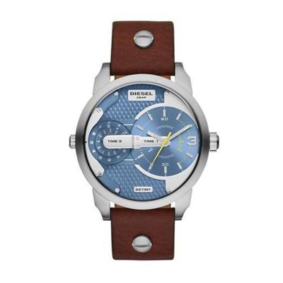 Diesel Heren Mini Daddy DZ7321 bruin lederen quartz horloge